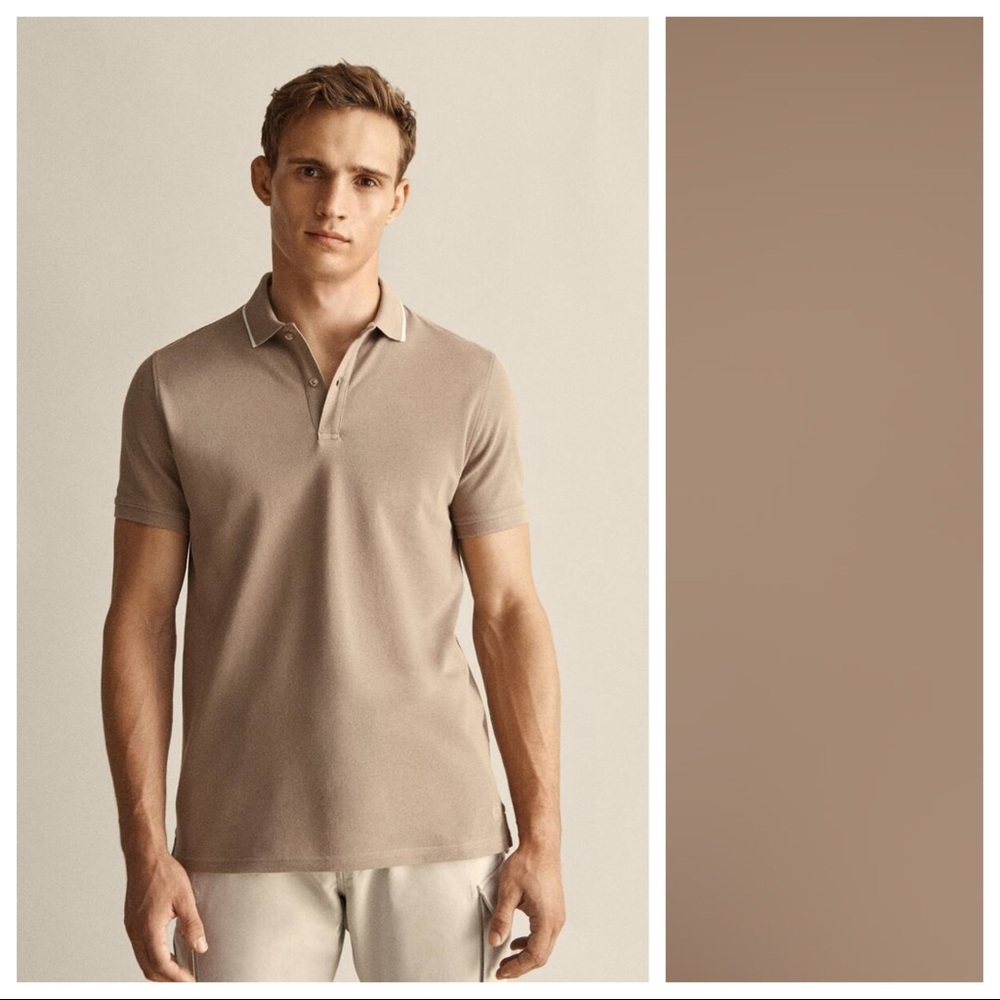 NWT. Massimo Duty Brown Collared Shirt. Size L